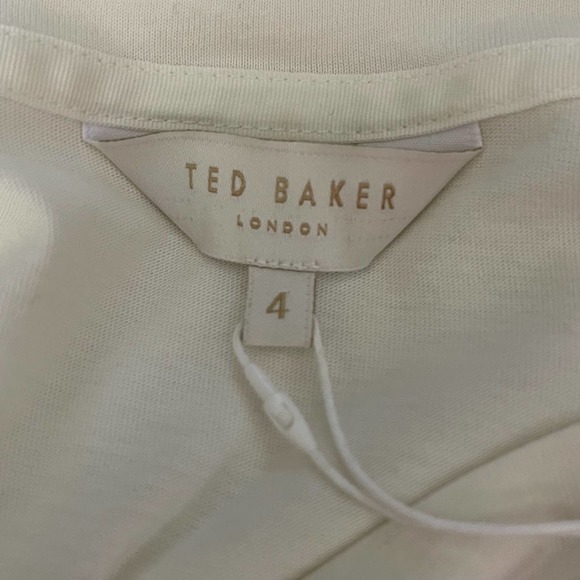 Ted Baker Ivory Structured Shoulder T-Shirt NWT Size 4 - Picture 5 of 6